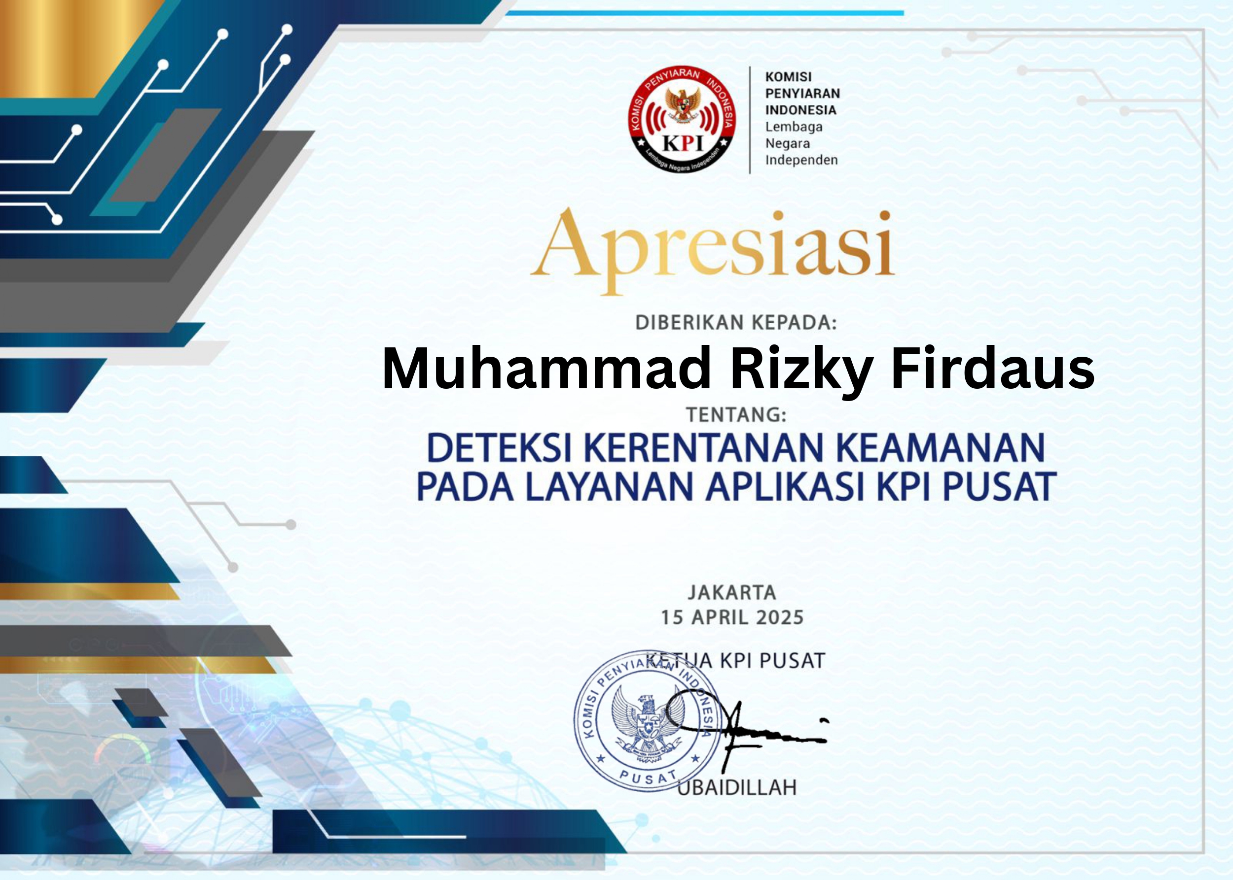 Certificate 07 - KPI CSIRT